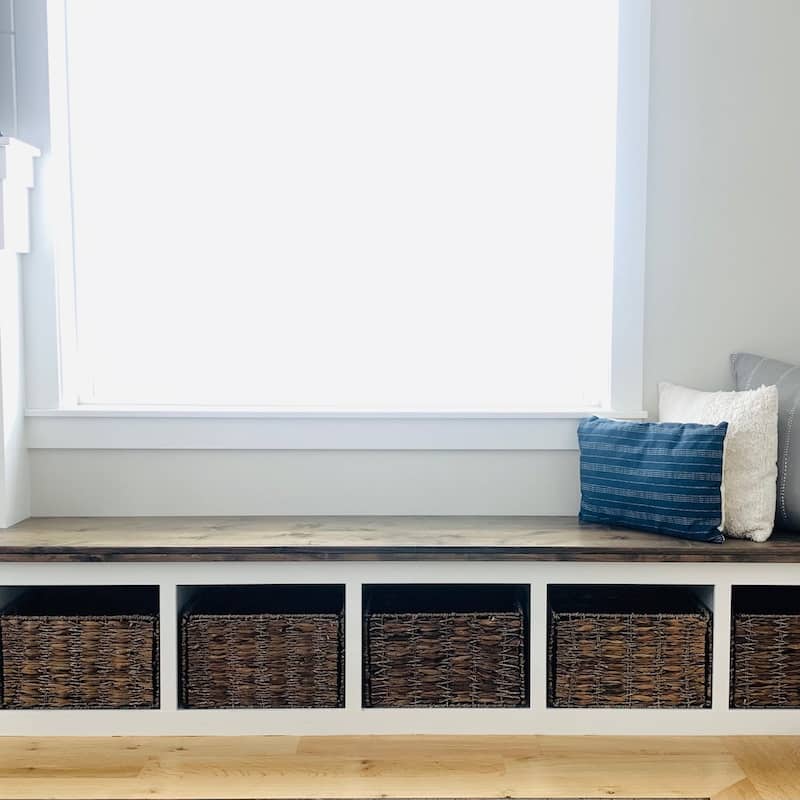 Large Two-tone Walnut Storage Baskets (Set of 6) - Walnut