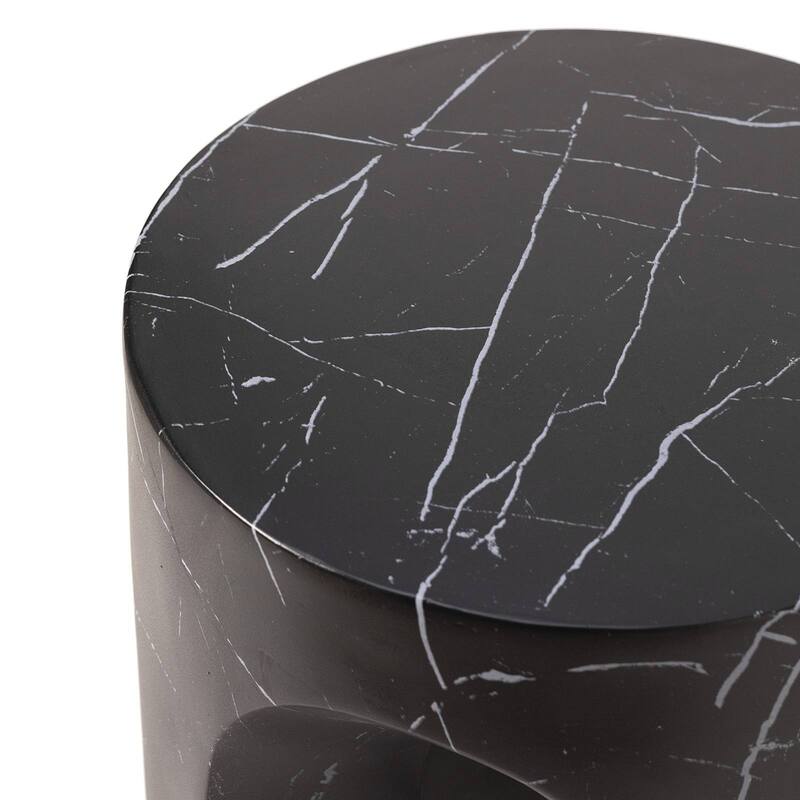 Round Side Table End Table in Fiberstone for Indoor and Outdoor