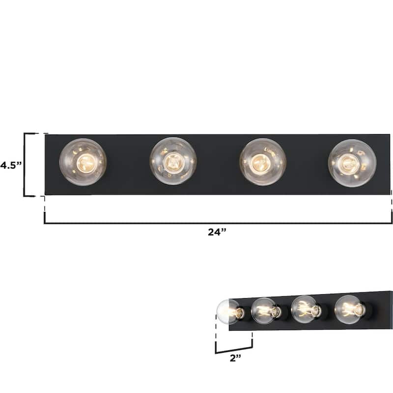 Westinghouse Lighting Four-Light Matte Black Indoor Wall Fixture