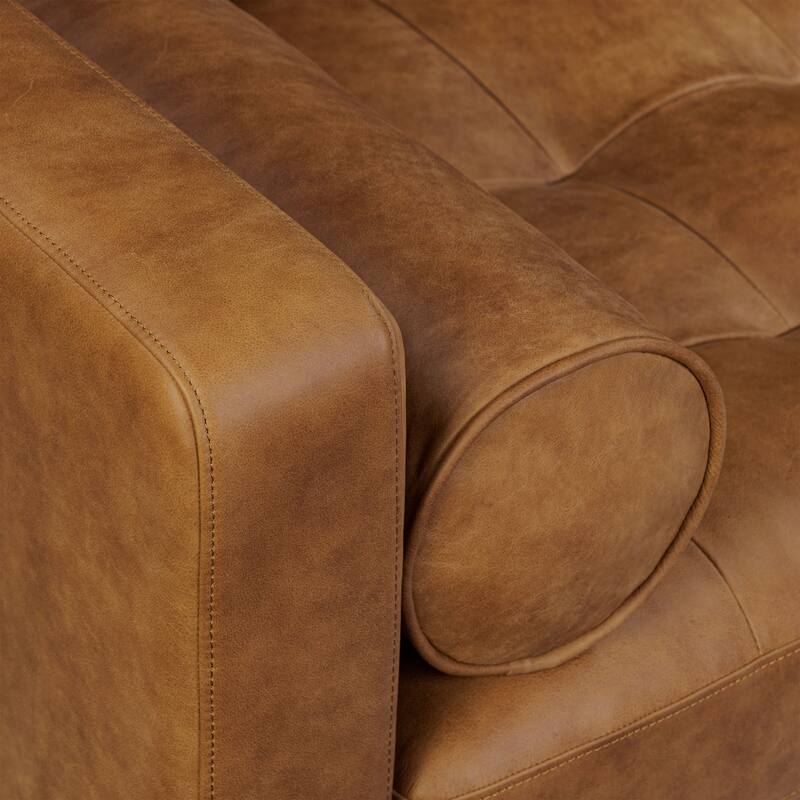 Poly & Bark York 89" Full-Grain Genuine Leather Sofa