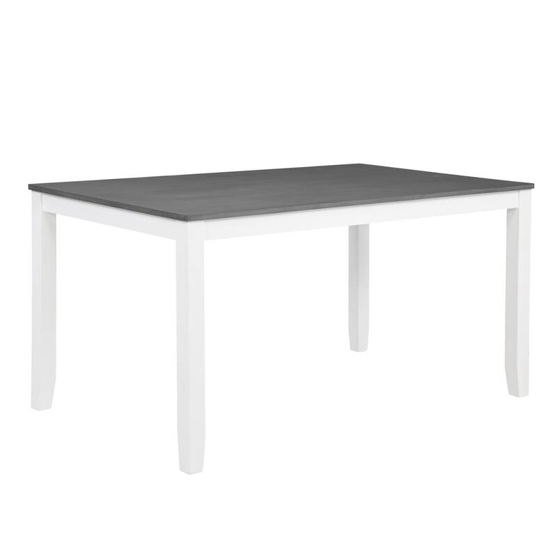 7-Piece Dining Set, 58.5" Wood Dining Table with 6 Padded Chairs