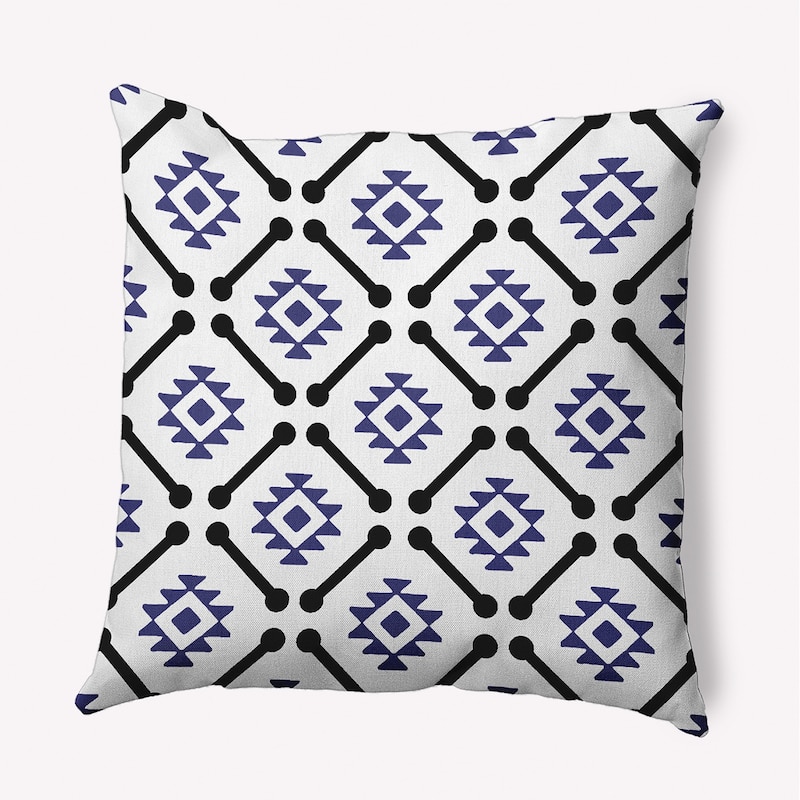 Modern Tribal Pattern Decorative Throw Pillow - 26" x 26" - Purplish Blue