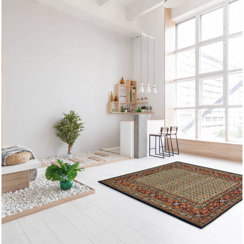 ECARPETGALLERY Hand-knotted Kayseri Vintage Cream Wool Rug - 3'8 x 4'11