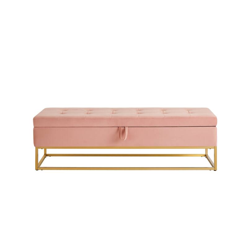 58.6" Bed Bench Metal Base with Storage