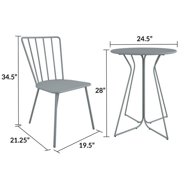 The Novogratz Poolside Collection Heidi 3 Piece Outdoor Bistro Set 3 Piece