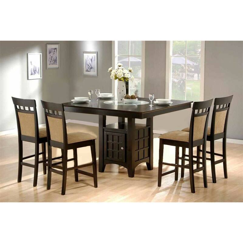 Square Counter Height Dining Set in Cappuccino