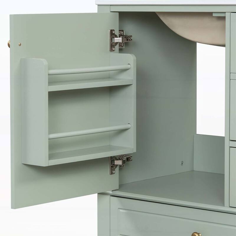 Bathroom Vanity Cabinet with Sink,One Door with Shelf and Three Drawers,Soft Close Door