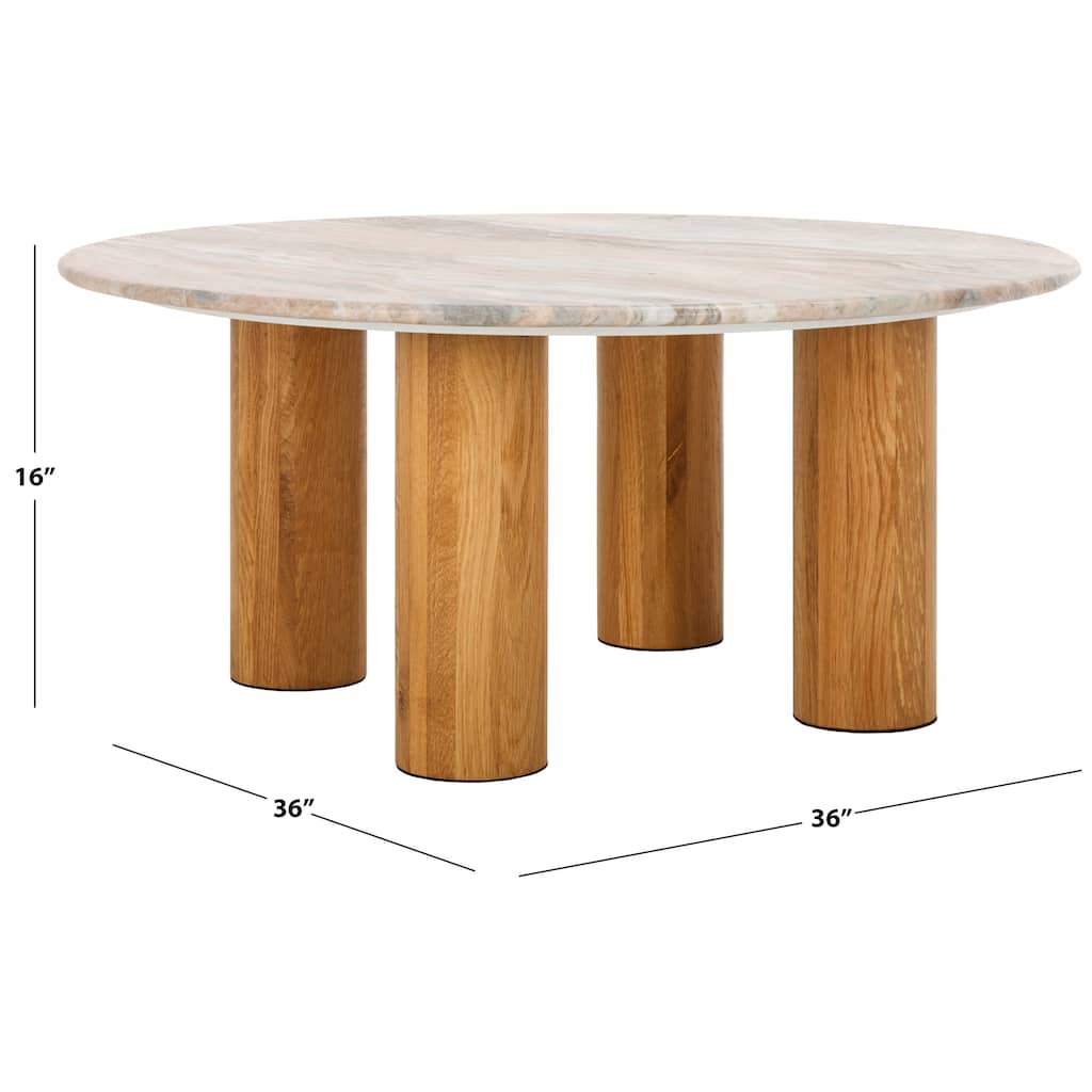 SAFAVIEH Couture Tylee Round Marble Coffee Table - 36"W x 36"D x 16"H