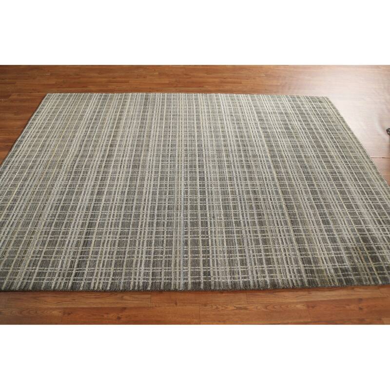 Hand Knotted Oriental 100% Wool Carpet Modern All-Over Multi-Colored Gabbeh Area Rug - 7' 9'' X 5' 5''