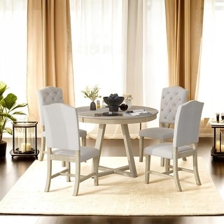 Rustic Style 5-Piece Wood Dining Table Set Kitchen Table Set - Bed Bath ...