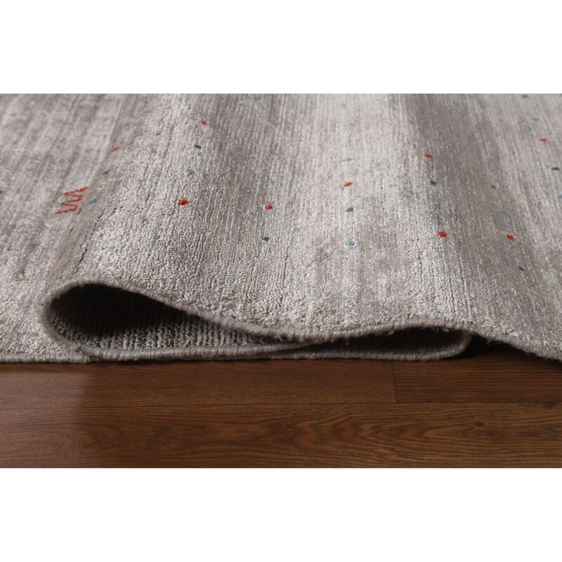 Gabbeh Oriental Area Rug Handmade Living Room Silk Carpet - 8'11" x 11'7"