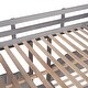 preview thumbnail 15 of 16, Full Over Twin & Twin Velvet Triple Bunk Bed with Drawers & Guardrails, Solid Wood Detachable Triple Bedframe for 3 Kids/Adults