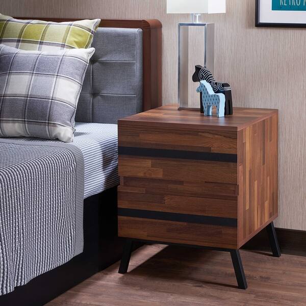 Shop End Table In Walnut And Sandy Black Particle Board Mdf