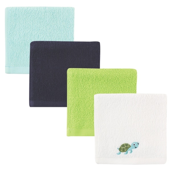 slide 1 of 1, Luvable Friends Baby Boy Super Soft Cotton Washcloths, Turtle, One Size - Turtle - One Size One Size - Turtle