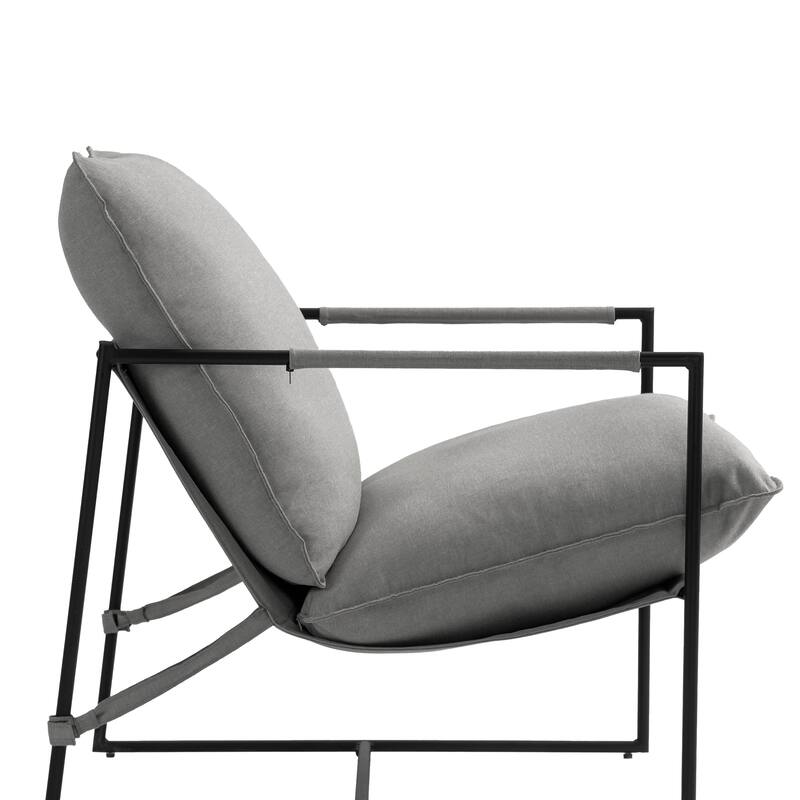 Metal Framed Armchair Sling Accent Chair Set of 2