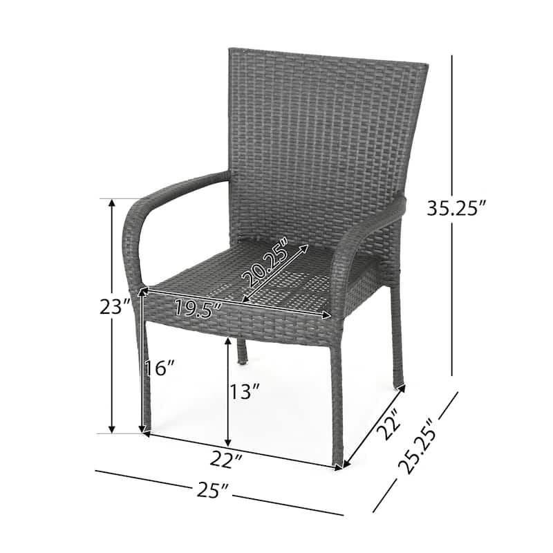 Christopher Knight Home Benhill Outdoor Contemporary Wicker Stacking Chairs (Set of 2)