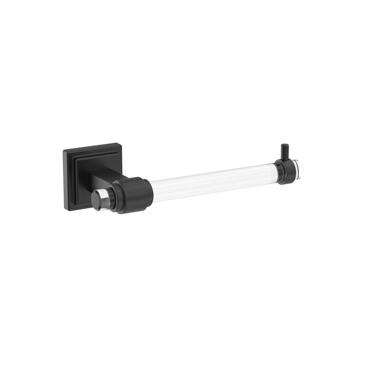 Amerock Glacio Single Post Toilet Paper Holder - Clear/Matte Black