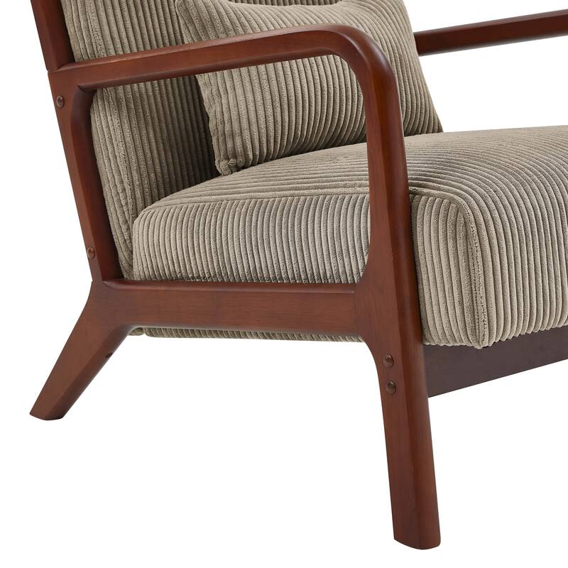 Lounge Chair with Wooden Frame - 32.25" D x 26" W x 30.5" H