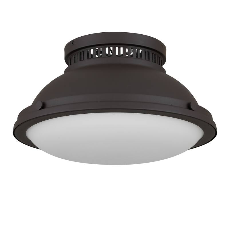 2-Light 14-in Polished Brass Flush Mount