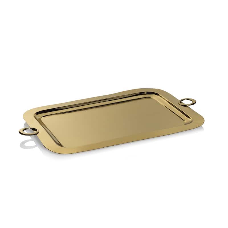 Ollie Gold Polished Brass Serving Tray - 26.75" x 16"