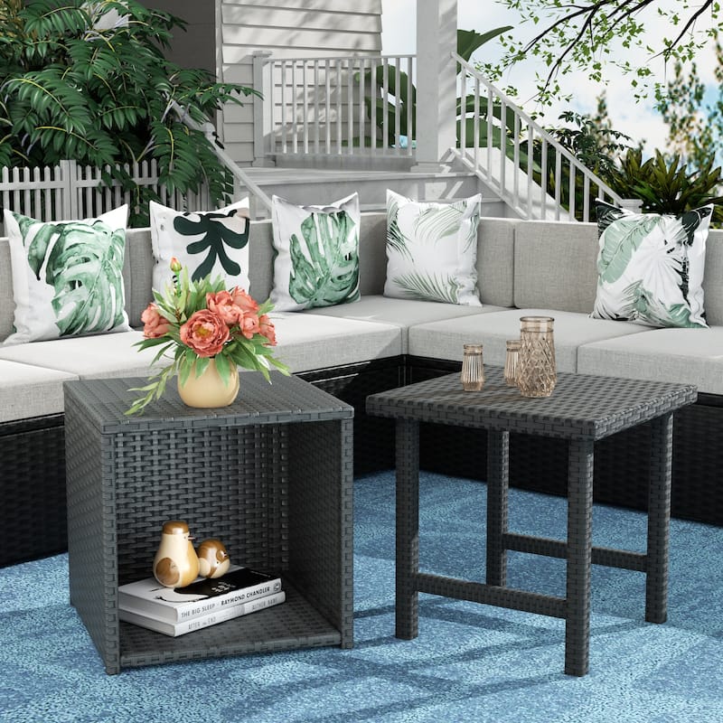 Merrick Wicker Rattan Table (Set of 2)