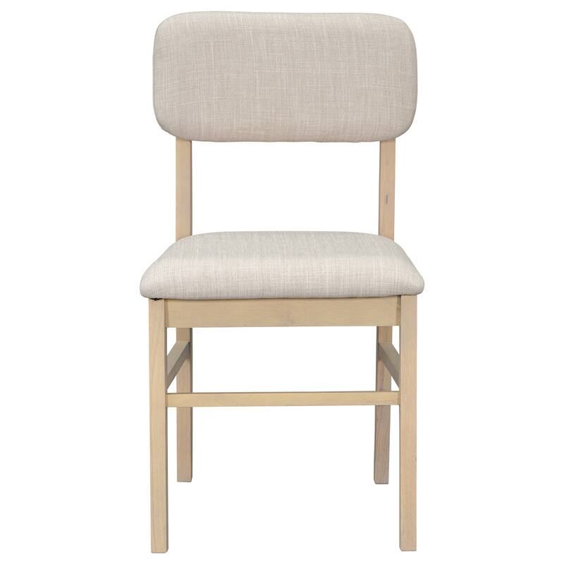 6-Piece Upholstered Rectangular Dining Room Table Set with Bench, 2-Color Modern Farmhouse Kitchen Furniture for Family