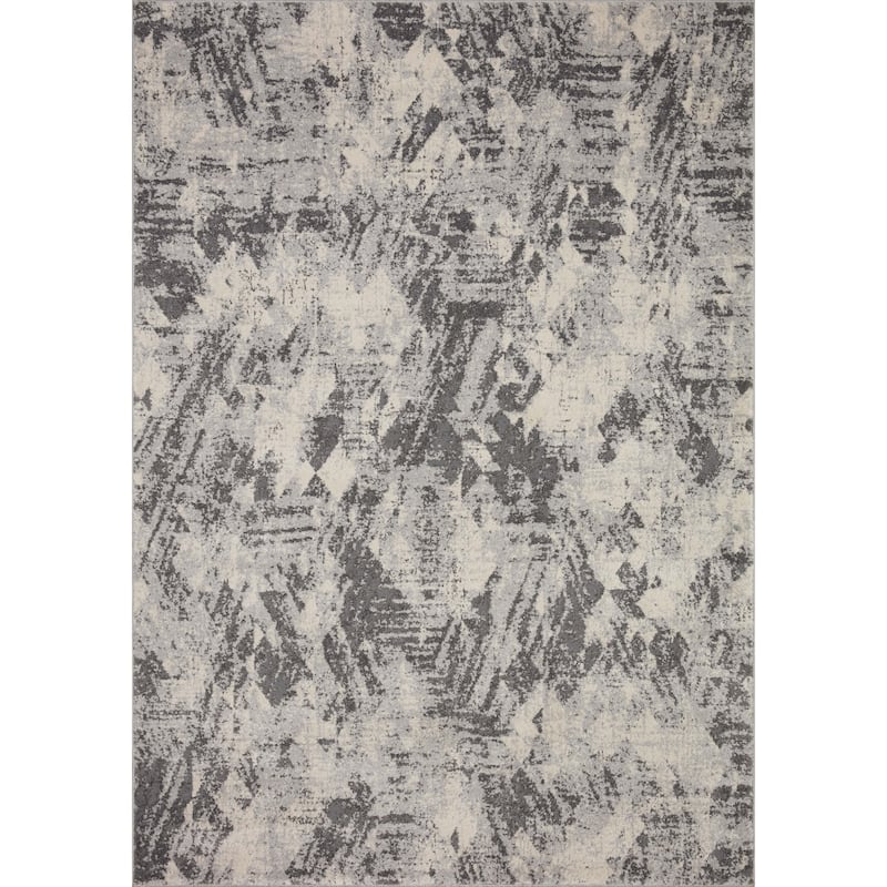Alexander Home Grant Modern Abstract Geometric Area Rug - 11'-2" x 15' - Stone / Pebble - Runner/Rectangle
