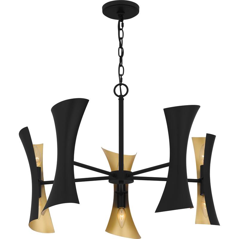 Myla 10-Light Matte Black Chandelier