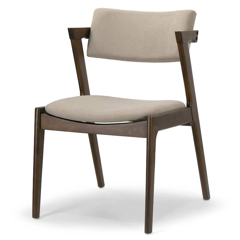 Set of 2 Auden Retro Modern Dark Brown Wood Wing Chair