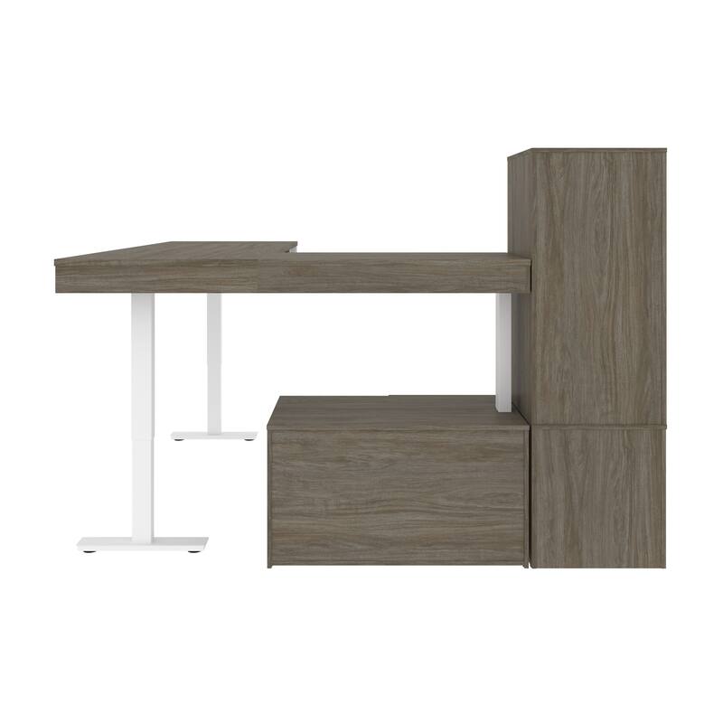 Bestar Viva 72W L-Shaped Standing Desk with Credenza by Bestar.