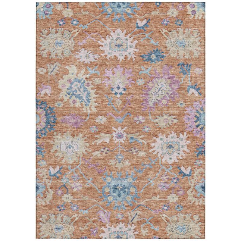 HomeRoots Floral Transitional Rectangle Outdoor Rug
