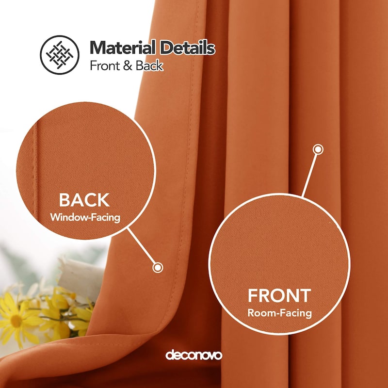 Deconovo Grommet 52 Width Curtains (2 Panel)