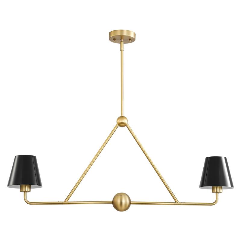 2/6-Light Industrial Vintage Gold and Black Sputnik Cone Large Chandelier for Dining Room