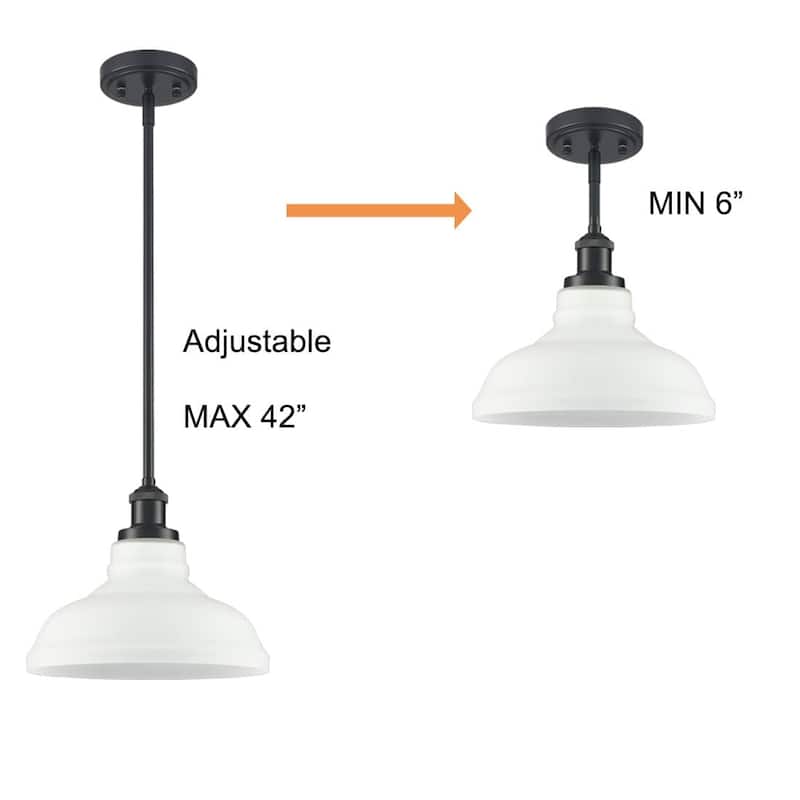 Lucca Industrial Island Pendant Light with Barn Glass Shade