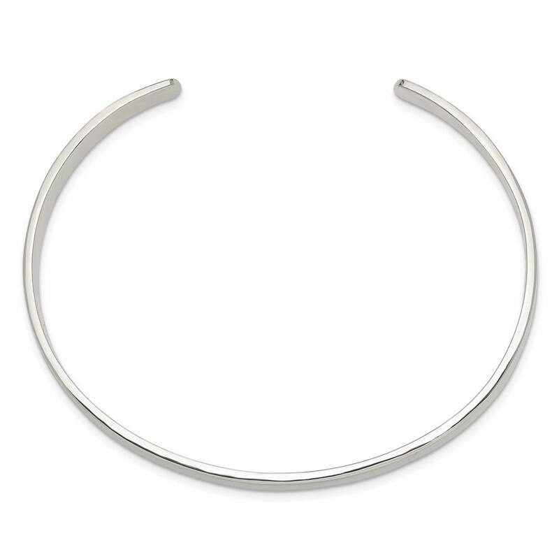 Curata 925 Sterling Silver 5mm Concave Polished Cuff Bangle Bracelet