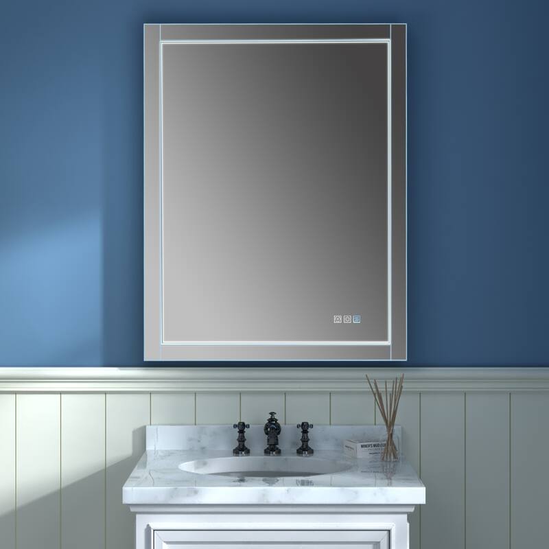 ExBrite LED Lighted Bathroom Mirror with Defog and Stepless Dimming