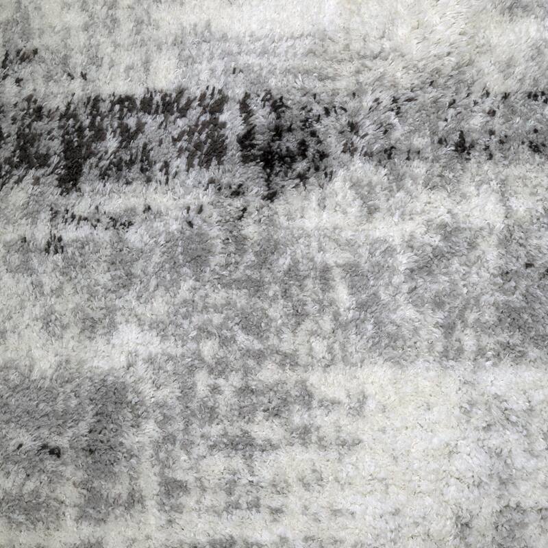 Leick Home Zielle Soft Shag Painterly Modern Indoor Area Rug Rectangle 8'X10' and 2'x8' Runner Combo - 8' x 10'