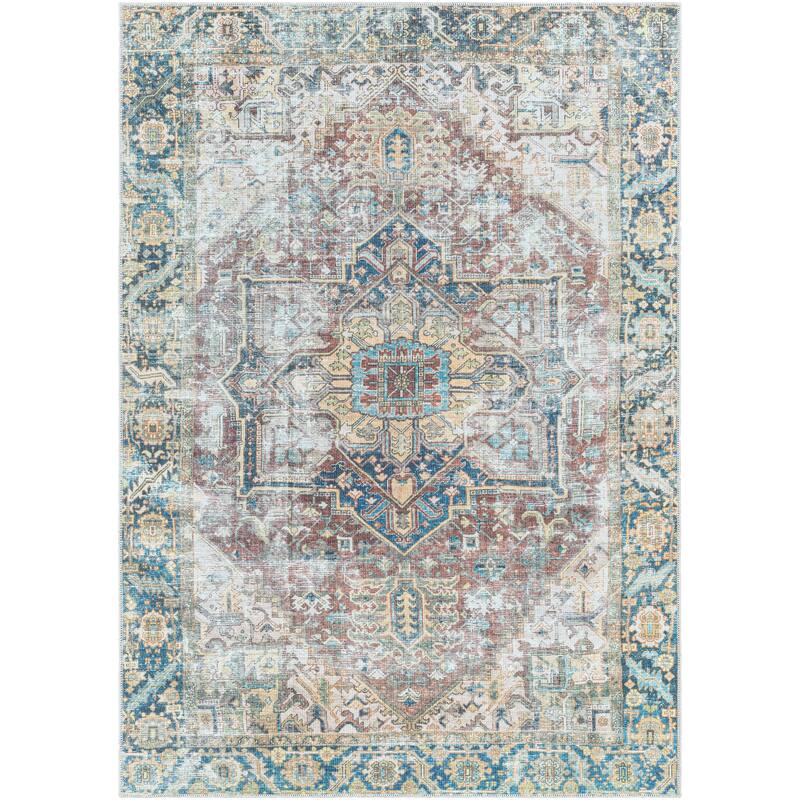 Livabliss Ikaia Traditional Medallion Machine Washable Area Rug