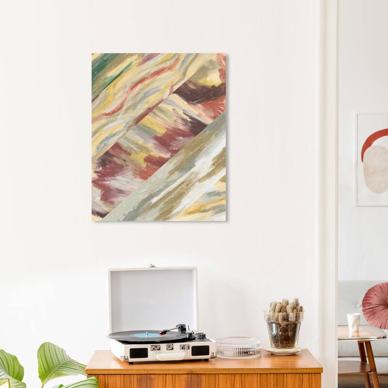 Wynwood Studio Canvas Abstract Stripes of River Currents Gray Modern & Contemporary Wall Art Canvas Print - 20 x 24