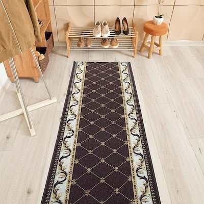Custom Size Trellis French 26 Inch Wide Non-Slip Stair Runner Rug