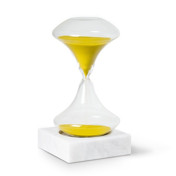 Shop Luna 45 Minute Art Deco Hourglass On White Marble Base Overstock 32335295