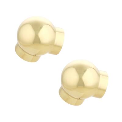 Ball Elbow Fitting 90 Degree 2 OD Bar Foot Rail Bright Brass Pack of 2
