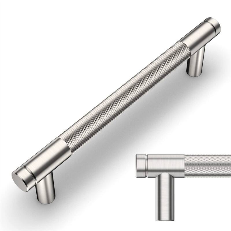 10 Pack Drawer Pulls - 1"L x 1"W - Brushed Satin Nickel