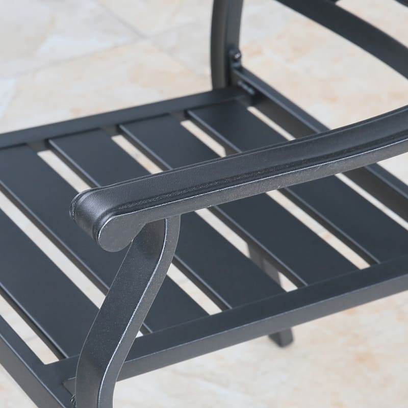 Patio Dining Chairs Outdoor Chair Set with Steel Frame and Armrest