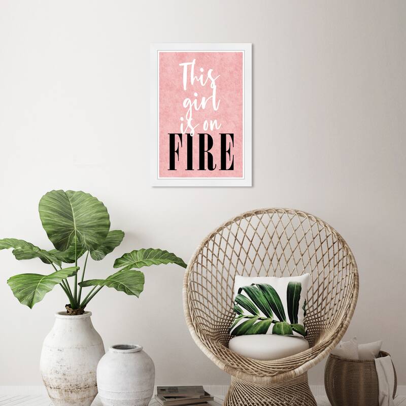 Wynwood Studio Prints Typography and Quotes This Girl Script Velvet Pink and Wall Art Canvas Print - White