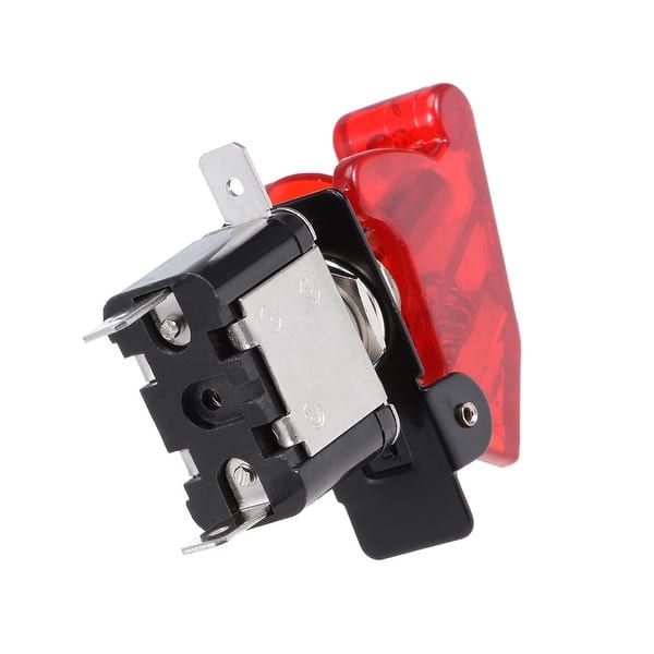 SPST Latching Rocker Toggle Switch Red LED Light 20A 12V 3P ON-OFF Black