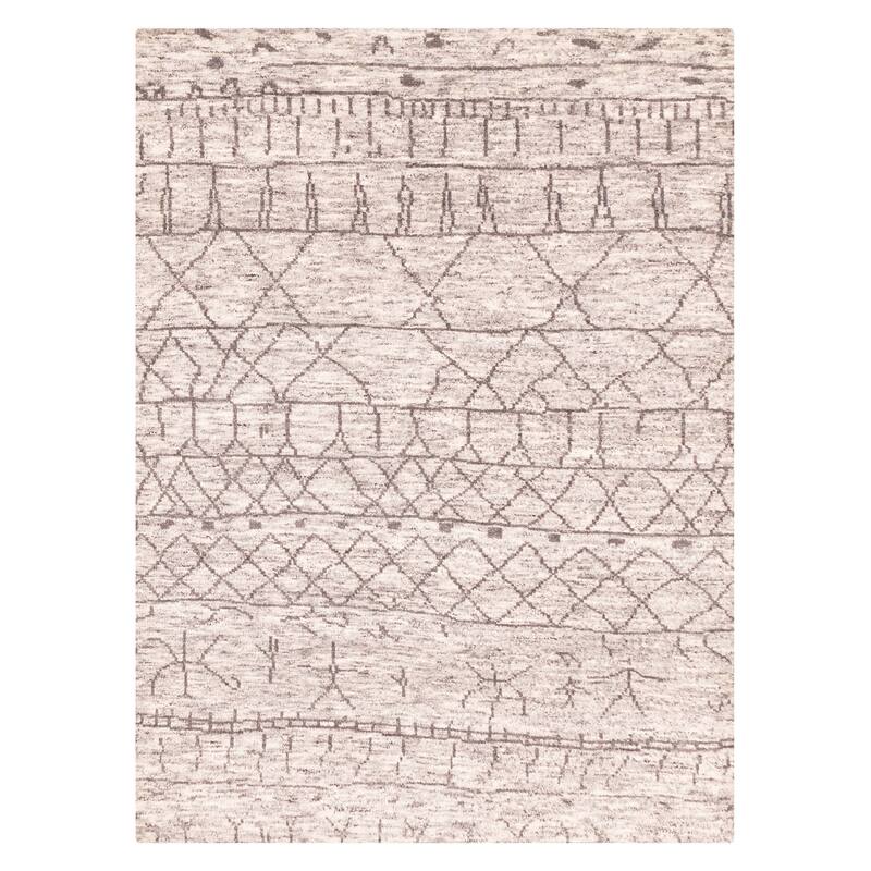 ECARPETGALLERY Hand-knotted Tangier Grey Wool Rug - 5'6 x 7'6