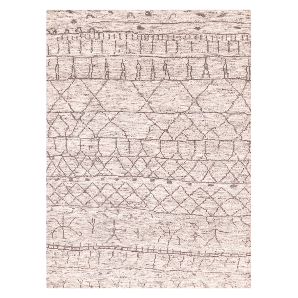 ECARPETGALLERY Hand-knotted Tangier Grey Wool Rug - 5'6 x 7'6