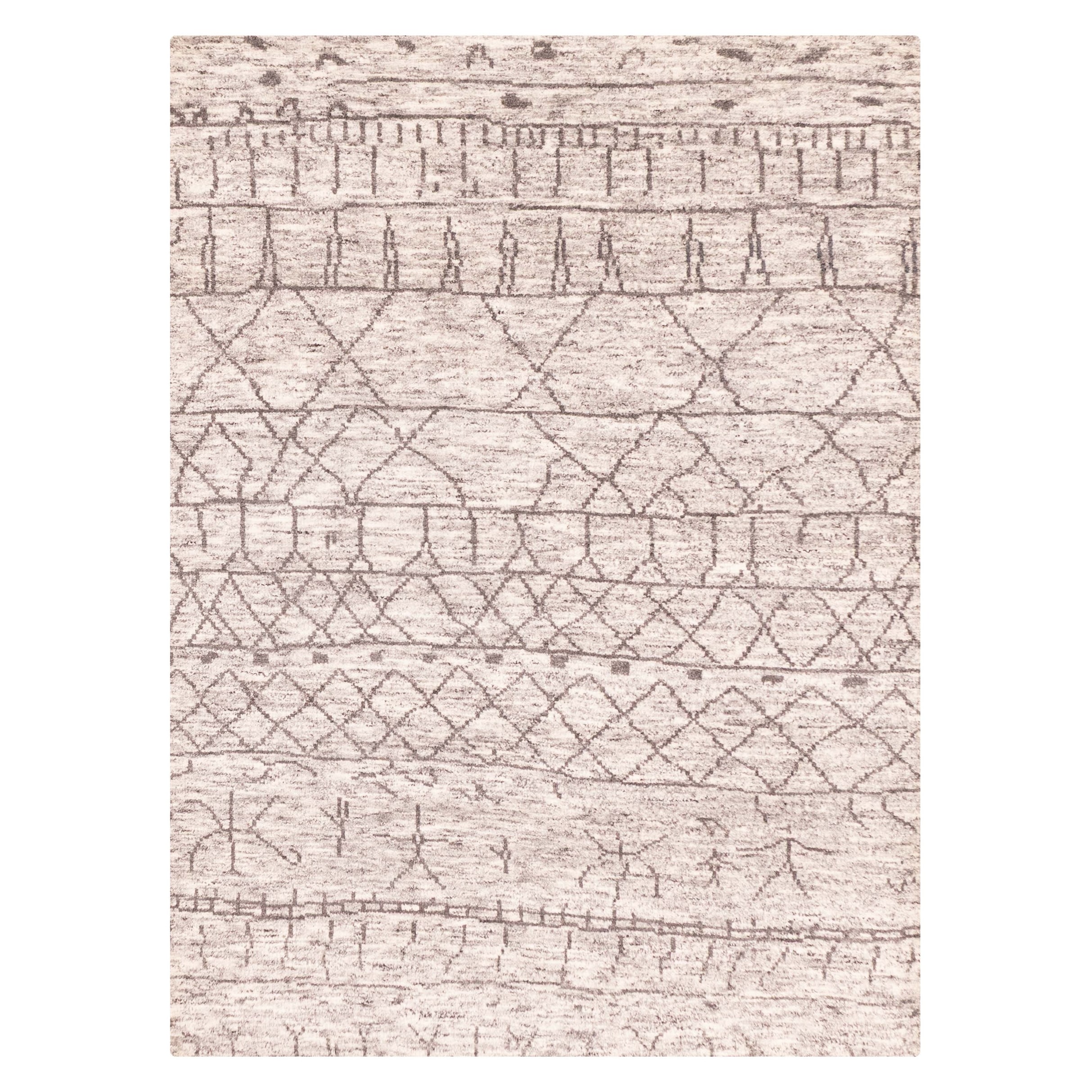 ECARPETGALLERY Hand-knotted Tangier Grey Wool Rug - 5'6 x 7'6