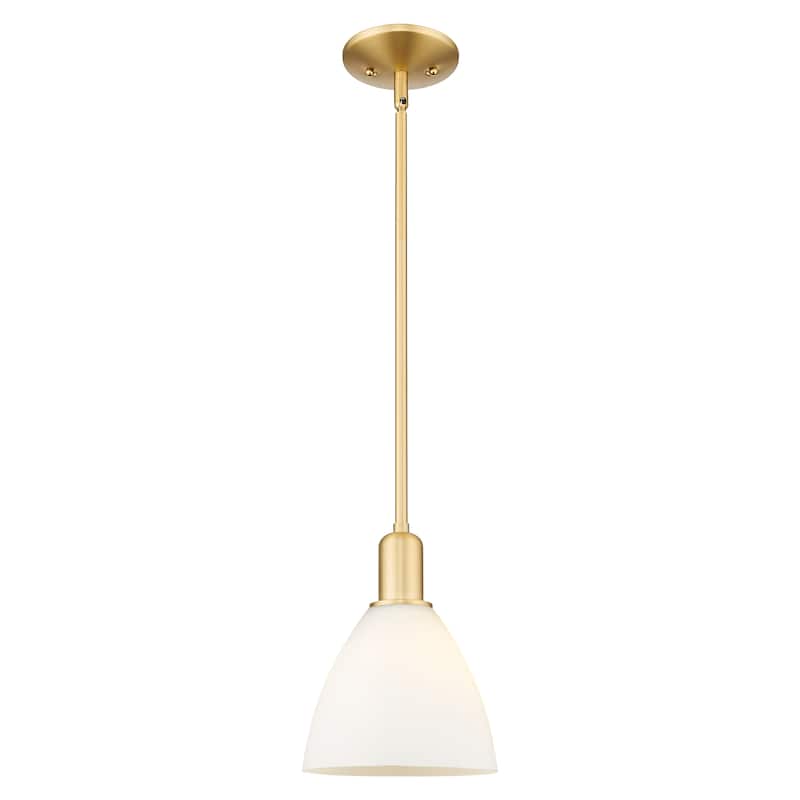 Innovations Lighting Endless Possibilities Arcadia - Bristol - 1 Light 8" Stem Hung Mini Pendant - Satin Gold/Matte White